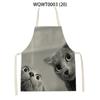 Cartoon Cute Cat Printed Sleeveless Apron Black Kitchen Apron Women Cooking Apron Home Baking Antifouling Antifouling Bib