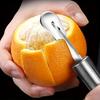 Stainless Steel Orange & Lemon Peeler with Ergonomic Curved Handle -Grade Kitchen Tool for Fruits, Vegetables Use - Safe, Durable, Easy Grip Design