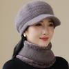 Новая женская зимняя шапка Модный теплый комплект Плюшевая подкладка из искусственного меха Теплые шапки для женщин Повседневная шапка-бини из кроличьего меха Зимняя уличная вязаная шапка Костюм
