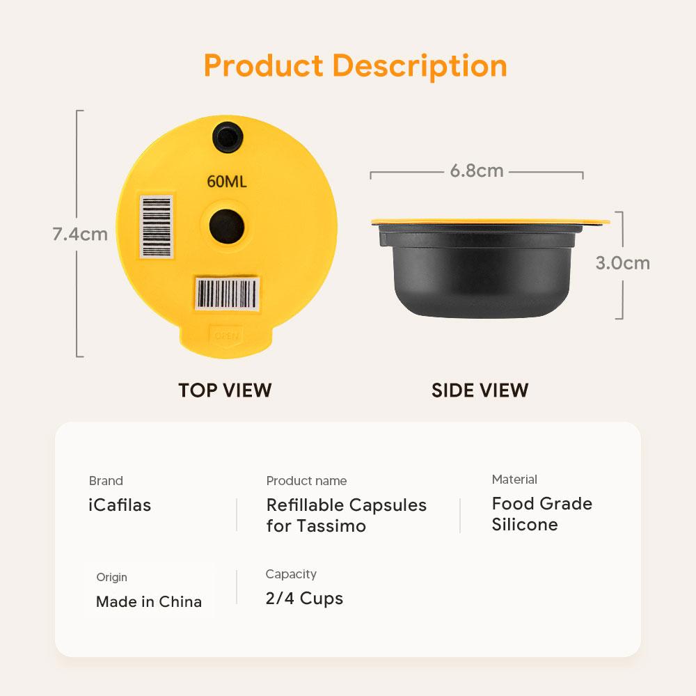 Для Bosch Tassimo Капсулы для кофе Повторно используемые капсулы Кофе без кофеина Совместимые Для кофемашины Bosch Tassimo