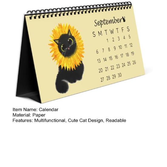2026 Пушистые коты Настольный календарь Большой календарь с котами Ежемесячный планировщик с четко читаемыми датами Офисные рождественские подарки
