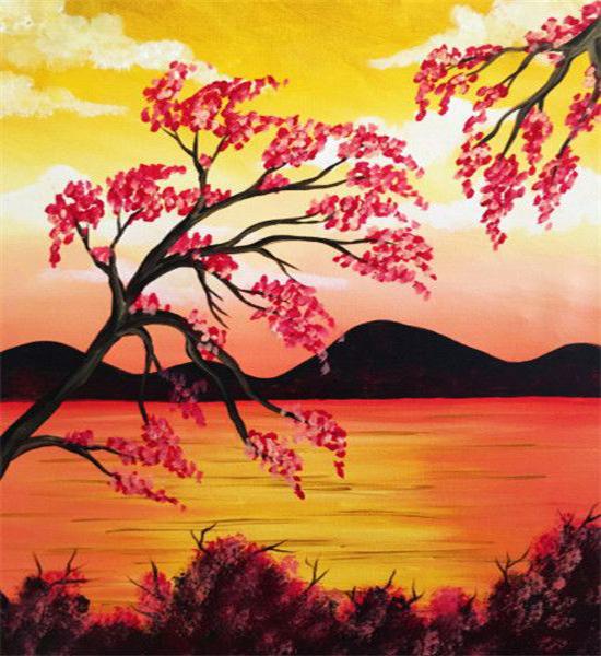 RUOPOTY Картина по номерам, пейзаж заката, рисунок на холсте, ручная роспись, домашний декор, подарок, картина по номерам, наборы для морского пляжа