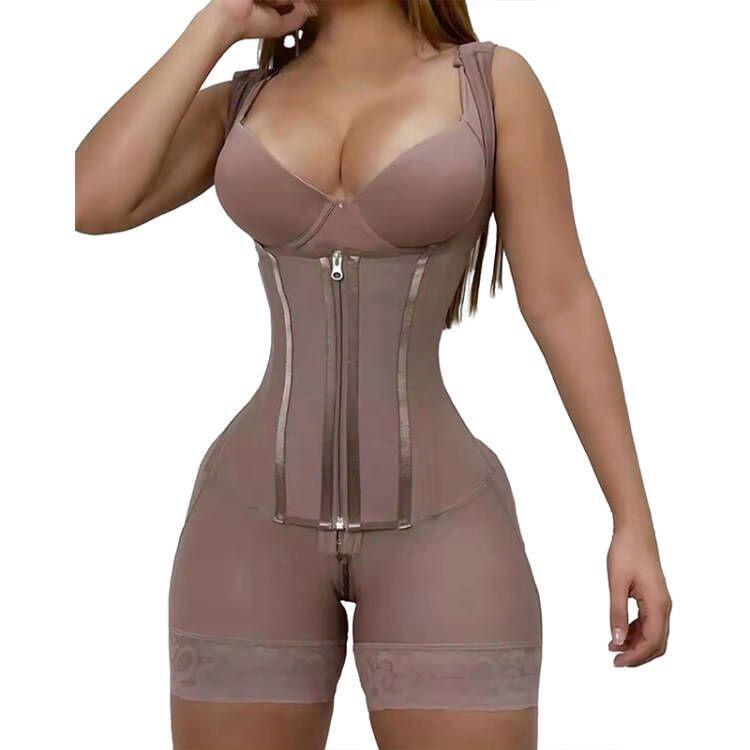European & American Mesh Abdomen Control Bodysuit - Adjustable Postpartum Shaping Cincher for Women