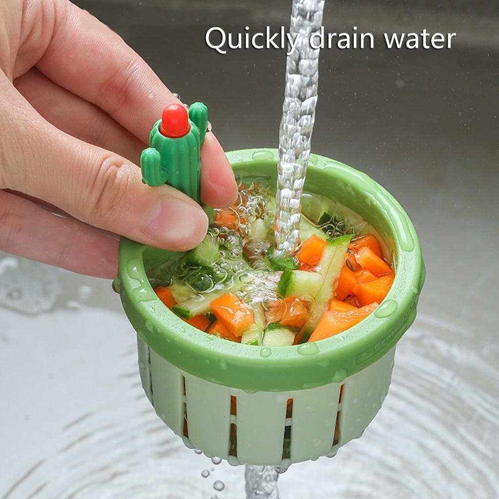 Multiple Use Cactus Sink Strainer Basket Automatic Dumping Feature Cactus Shape Sink Filter Basket Kitchen Accessories