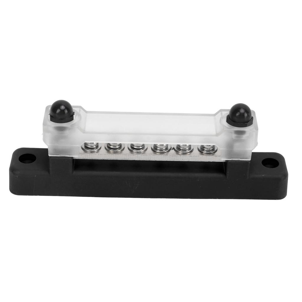 48V 150A 6 Terminal Bus Bar Power Distribution Block with Cover M6 Studs M4 Screws for Car RV Marine Boat