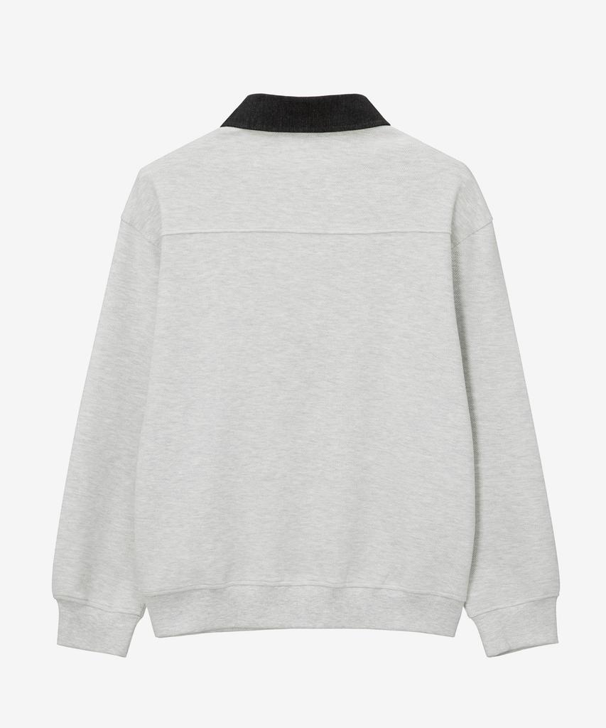MINDBRIDGE Denim Collar Contrast Oversized Sweatshirt