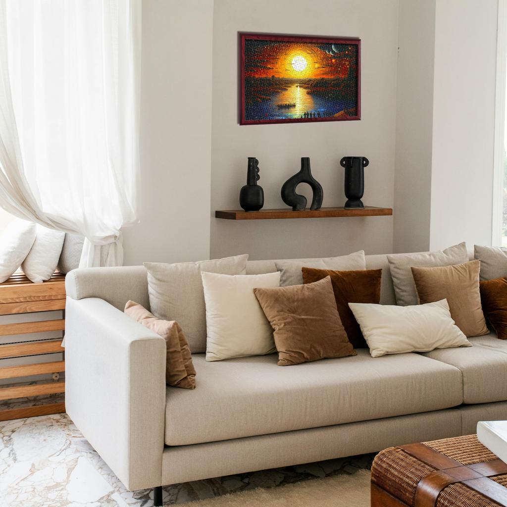 MISITU Micro-Piece Jigsaw Puzzle, 1000 Pieces, Landscape Painting, Fantasy, Gift, Birthday, Christmas, Stylish Interior, Dawn (26 X 38 Cm)