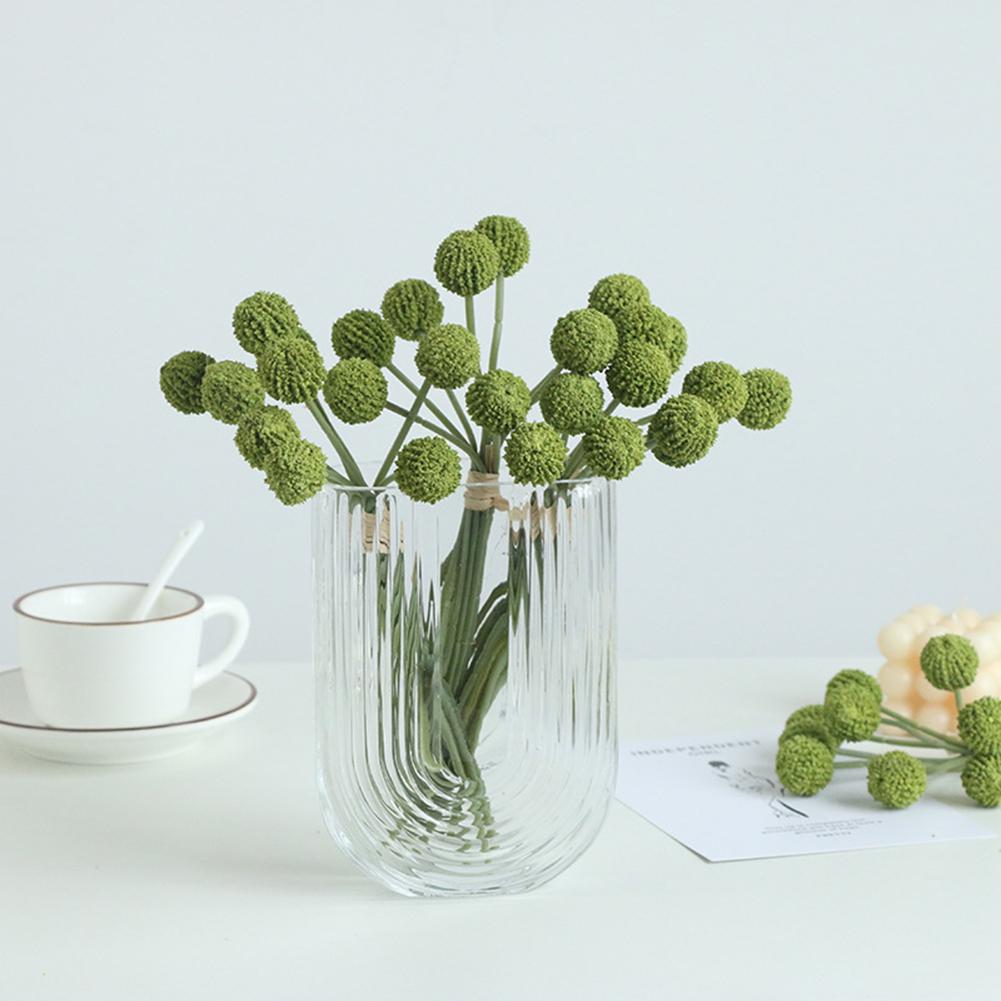 1 Bunch Artificial  Ball  Chrysanthemum, 9-head Solid Color Simulated Flowers Multi-color Optional, Home Indoor Fake Plants Ornaments