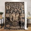 Bee Gees Vintage Concert Poster Yellow Throw Blanket, Hygge Style Blanket for Cozy Evenings, Soft Knit Throw for Bed and Sofa