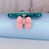 1pc Silicone Dust Plug with Bow-Knot Charm for IPhone, Type-C Ports - Protective Phone Accessory