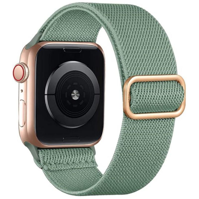 Плетеный нейлоновый эластичный ремешок для Apple Watch с регулируемой пряжкой-слайдером