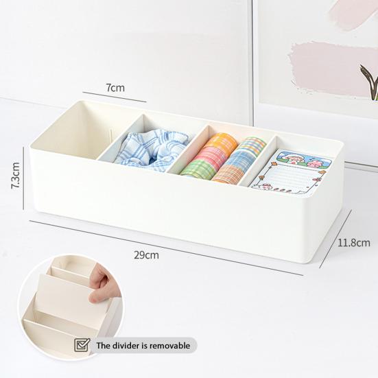 Adjustable Drawer Divider Box Multi-Compartment Drawer Organizer Desk Storage Box with Removable Dividers for Cosmetics Snacks