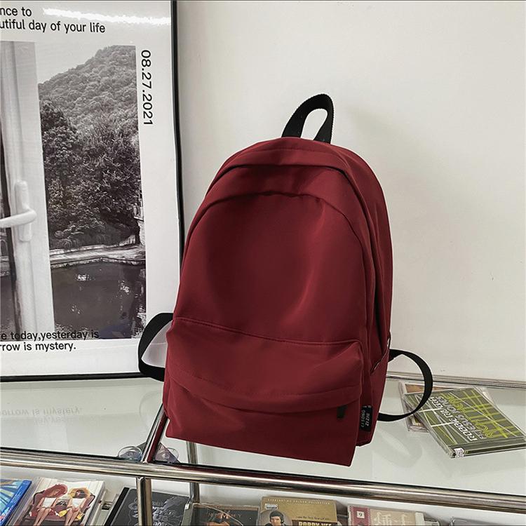 2022 Backpack Female Large Capacity Solid Color College Student Laptop Backpack School Bag