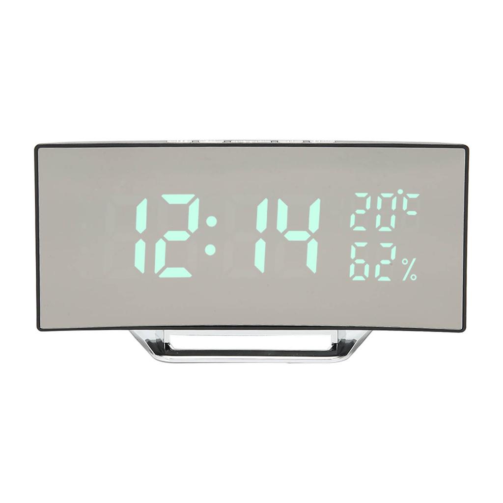 Digital Alarm Clock 1224H Display Mode Smart Light Sensor Curved Screen Dimmable LED Clock for