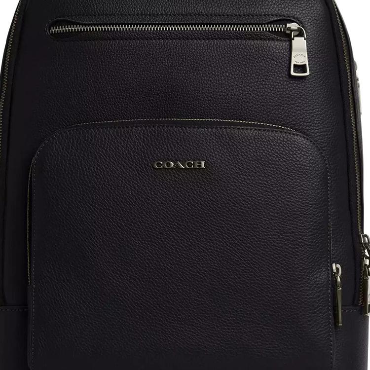 Coach Ethan 32 Letter Logo Leather Backpack Large Men backpack Black CZ391-QBBK