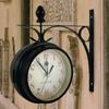 Classic Double-sided Outdoor Garden Paddington Station Wall Clock Iron Frame
