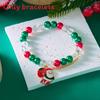 Праздничный подарок Рождественский браслет из бусин с колокольчиками и снежинками для женщин
