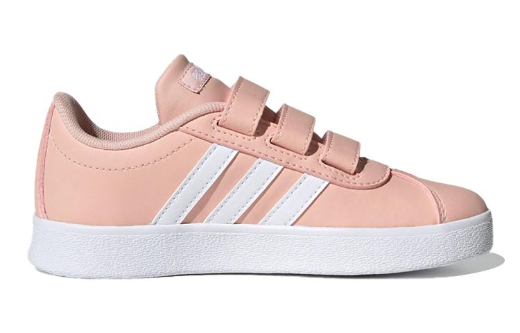 adidas VL COURT 2.0 Синтетическая кожа Устойчивые к истиранию Низкие кеды для скейтборда Розовые Детские GZ7664