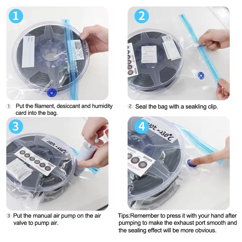 3D Печать DIY Сумка для хранения филамента PLA ABS TPU PETG Вакуумная сумка Сушилка Хранить в сухом месте Избегать влаги для деталей 3D-принтера