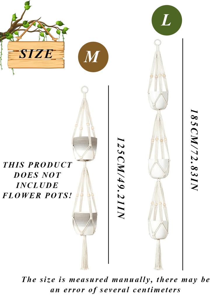 Handmade Hanging Plant Macrame Plant Hanger Flower Pot Planter Hanger Wall Decor Courtyard Garden Hanging Planter Hanging Basket