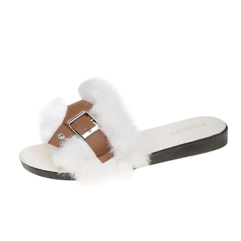 Модная обувь для женщин 2024 новые женские шлепанцы с открытым носком осенняя пряжка смешанные цвета мягкая подошва легкие повседневные удобные плоские шлепанцы