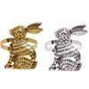 Pack of 12 Antique Gold or Silver Metal Easter Rabbit Napkin Rings Buckles Perfect for Weddings and Banquets
