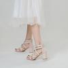 Women's Fashion Coarse Heel Roman Sandals High Heel Rear Zipper Summer Versatile Dress Shoes Open Toe Comfortable