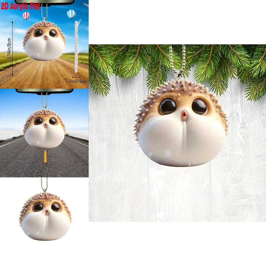 Очаровательный мультяшный акриловый кулон-ежик для рождественской елки, украшение для дома