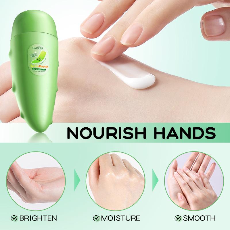 Крем для рук SADOER с манго, персиком, алоэ вера и лимоном в уникальной упаковке в форме фрукта - 39 г