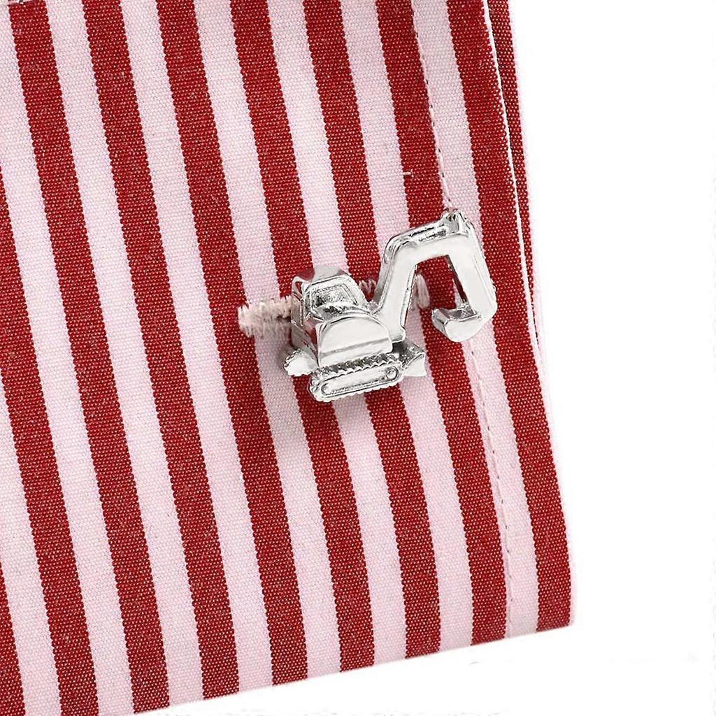 1 Pair Excavator Shape Cufflinks Man's Shirt Studs Silver Plated for Business Wedding Party
