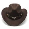 Winter Women 'S Men 'S Wool Hollow Western Cowboy Hat With Fashion Belt Gentleman Lady Jazz Cowgirl Toca Sombrero Cap