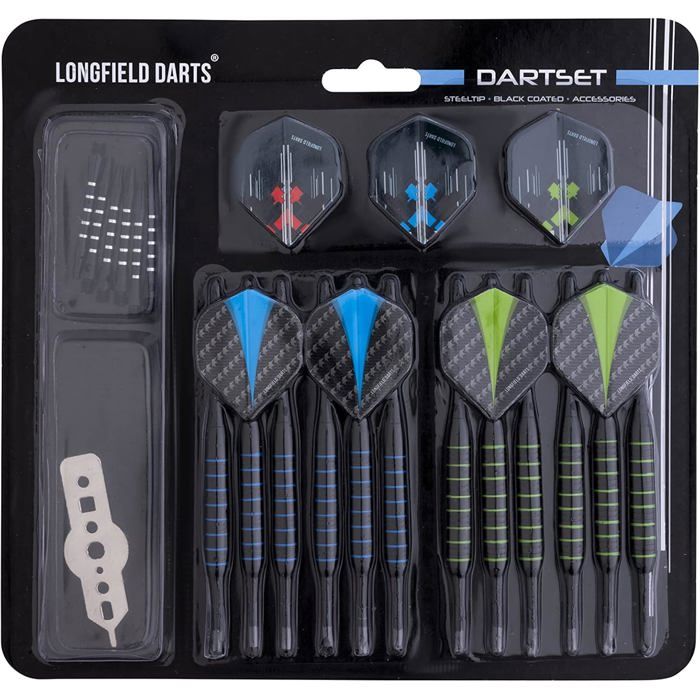 Дартс стальной для 4 игроков - 12 дротиков - запасные аксессуары и многофункциональный инструмент