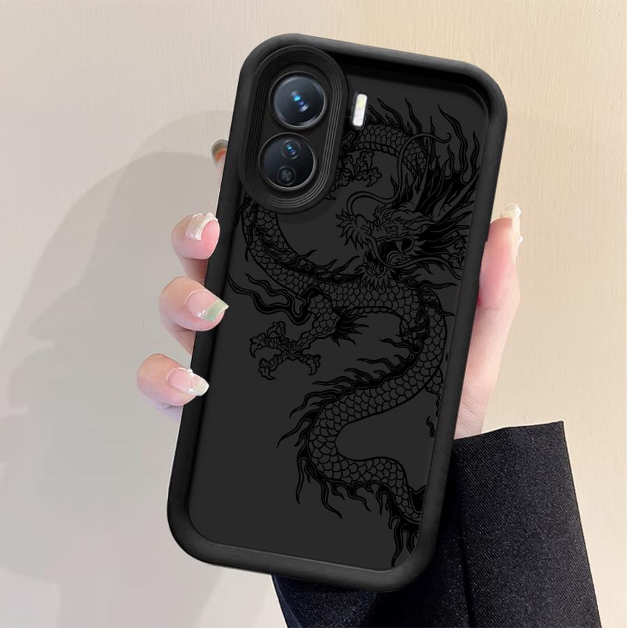 Чехол для телефона для Xiaomi Redmi Note 14 11 12 13 Pro Plus 10Pro 11Pro 11S 12S 12Pro Мягкий чехол-оболочка Черный Дракон Змея