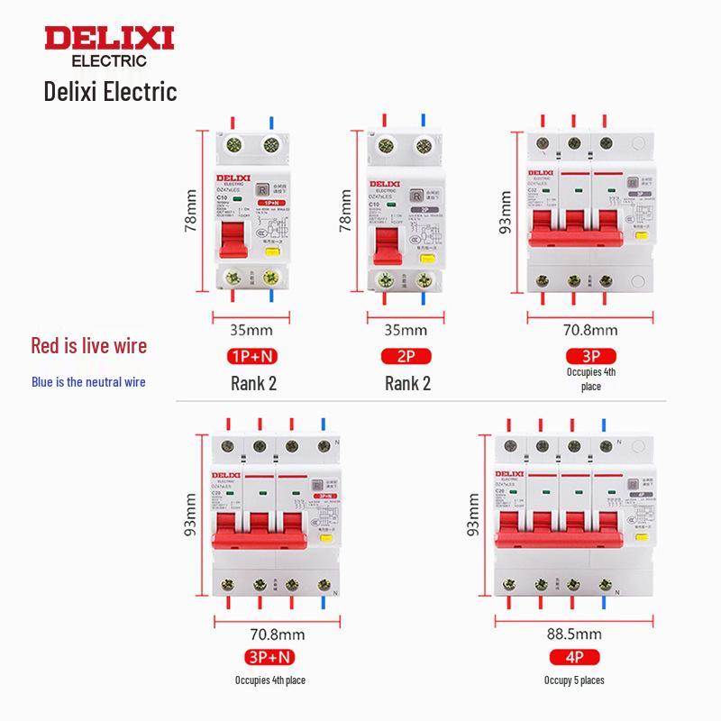 Delixi Smart Miniature Household Air Switch with Earth Leakage Protection