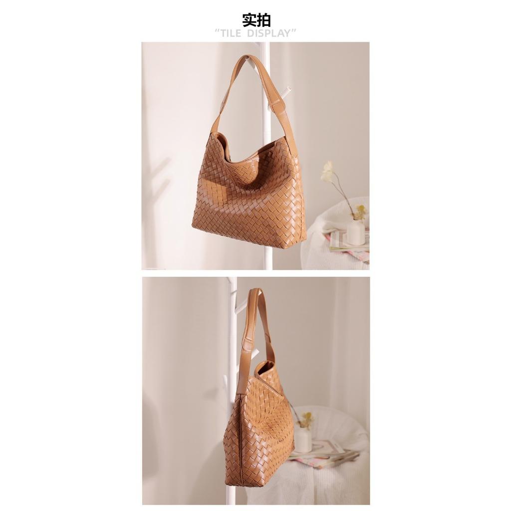 Женская сумка из взрывной кожи, пересекающая границы, простая и модная плетёная сумка-тоут, вместительная ручная сумка на плечо, женская из коровьей кожи