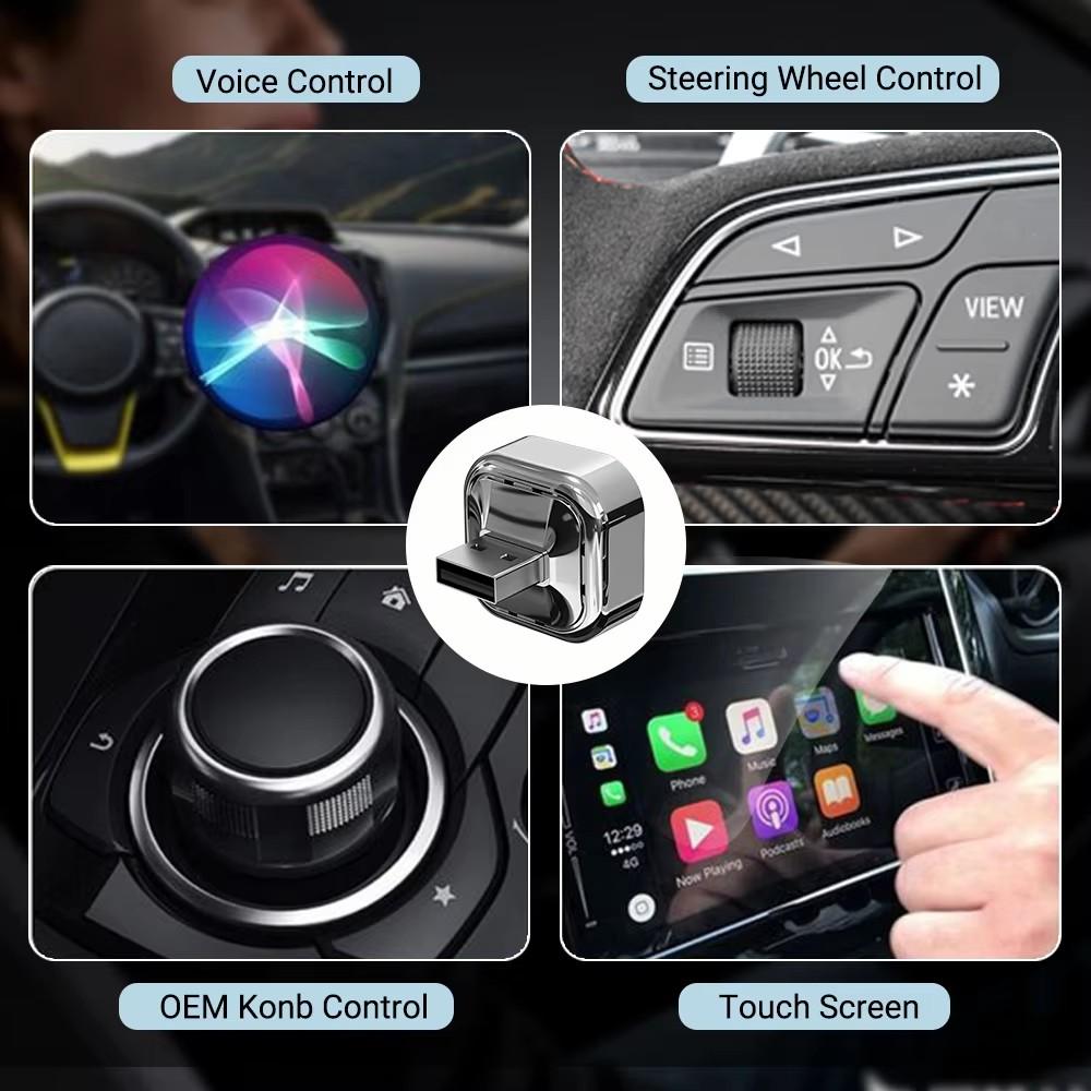 Беспроводной ключ CarPlay и Android Auto, Быстрое автоподключение, Компактный Plug & Play для iPhone/Android, USB/USB-C, Без задержек