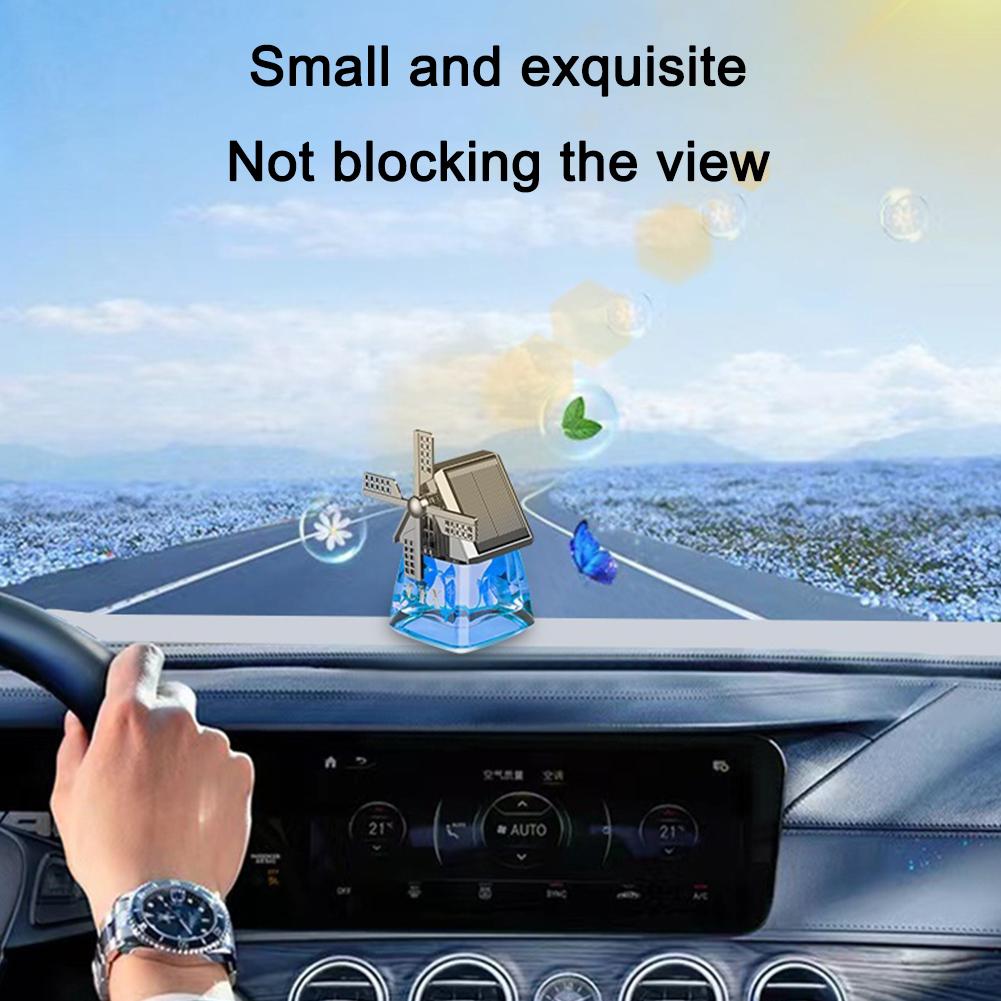 Solar Powered Auto Windmill Car Aroma Perfume Air Freshener Cute Rotating Diffuser Aromatherapy Interior Decoration Gift