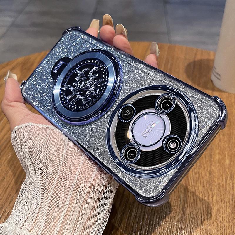 Применимо к чехлу для мобильного телефона Honor X70 вращающийся + подставка с защитной пленкой для объектива Honor X60Pro противоударный мягкий чехол защитный чехол