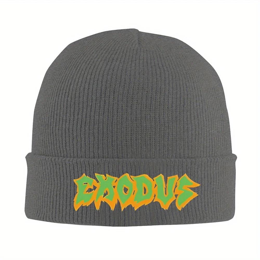 New pc Thrash Metal Style Exodus Band Bonnet Hats Beanie Hats Custom Knit Hat Spring Trendy Unisex Women Gym Elastic Cap