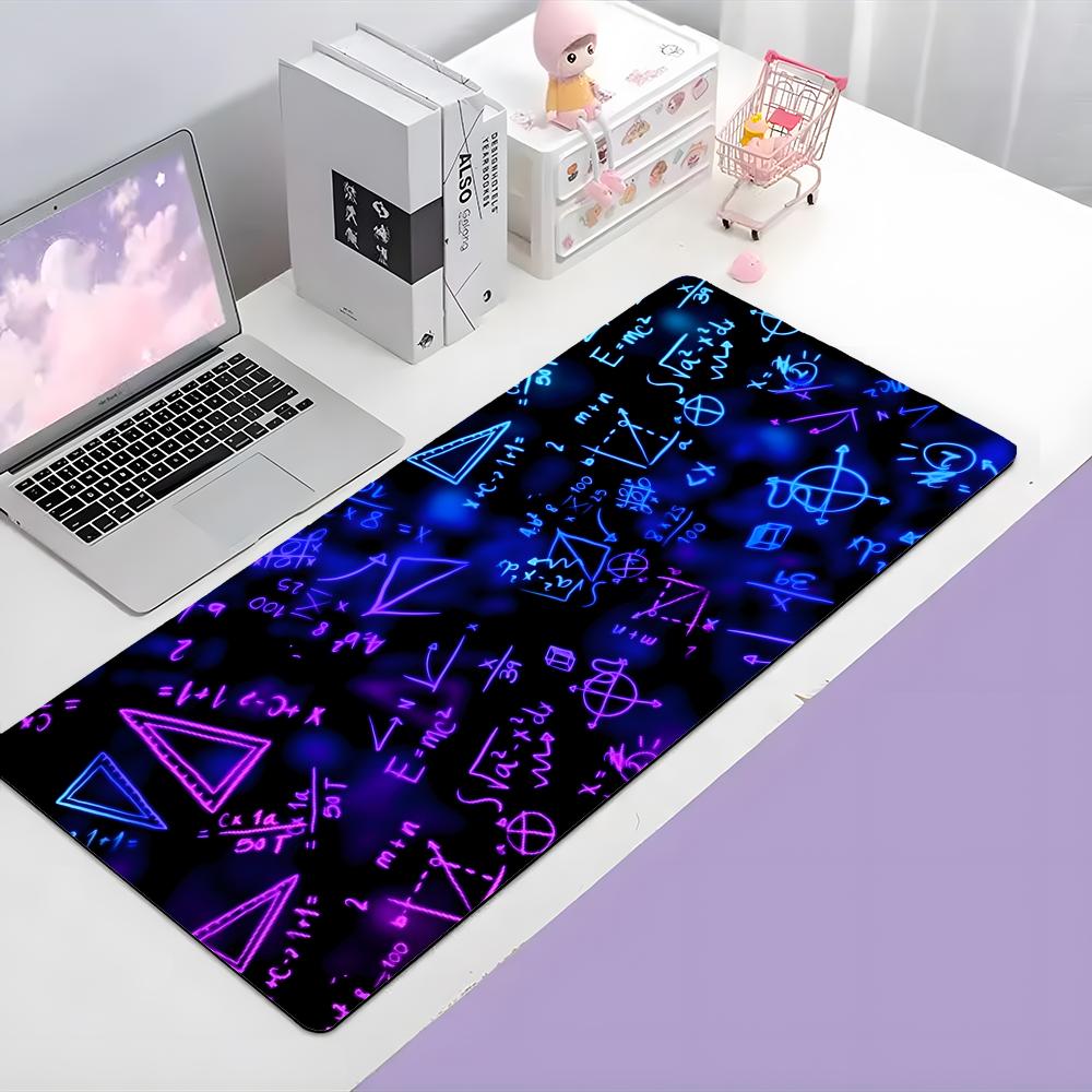 Abstract Neon Bright Cool Art Mouse Pad Large Gaming Mousepad With Thick Stitched Edge NonSlip Desk Mat