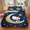 3-предметный комплект постельного белья Hello Kitty 'Луна и Звезды' Декор для гостевой комнаты, спальни Декор на Рождество, Хэллоуин Подарки - Все сезоны (Без вкладыша)a1013133