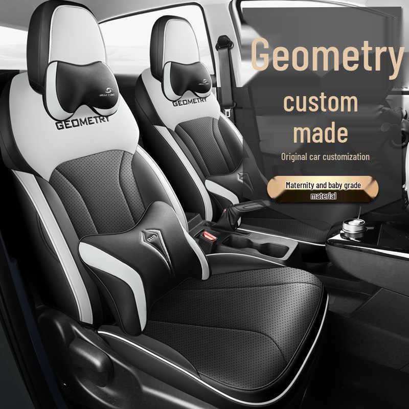 Geometry E Universal Leather Car Seat Covers - Full Coverage, All-Season