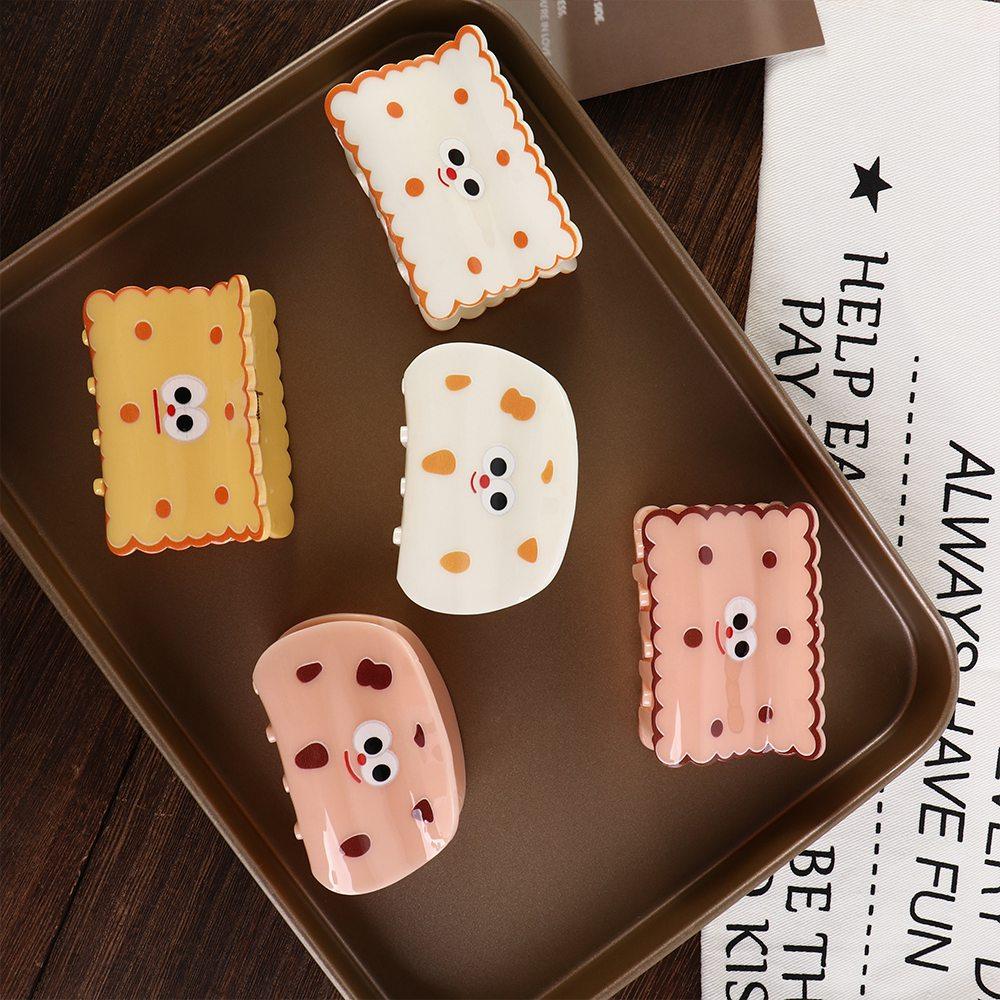 Korean Style Cookie Shark Clip Headwear Acetate Hair Clip Sweet Cookie Hair Claw Wash Face