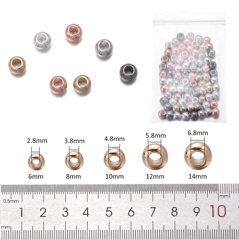 CCB Electroplated Barrel Beads - Multi-Style Gold & Silver Large-Hole Spacer Beads for DIY Bracelets