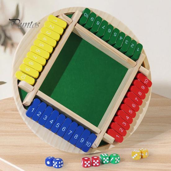 Закройте коробку настольная игра 4-сторонняя образовательная математическая игра с числами в кубиках стратегическая игра 4 игрока дети взрослые семейная вечеринка интерактивная деревянная Закрыть коробку