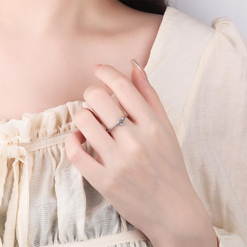 Модное ювелирное кольцо из стерлингового серебра для женщин, инкрустированное кольцо с цирконом AAAA, геометрический круг, ювелирные изделия из стерлингового серебра S925, серебряный подарок