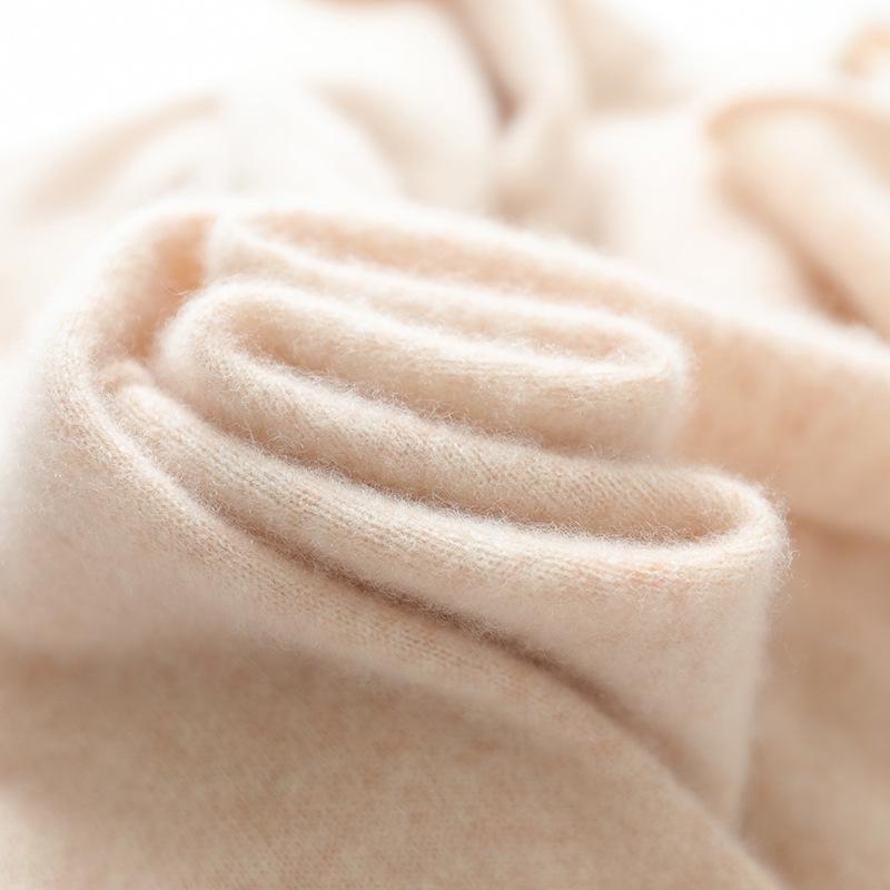 Женский кашемировый свитер из чистой шерсти с полувысоким воротником - Приталенный крой, Универсальный вязаный дизайн