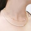 925 Silver + 18K Gold White Natural Pearl Small Symbol Chain Necklace
