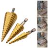 3pcs HSS Titanium Coated Step Drill Bit 4-12 4-20 4-32 Drilling Power Tools  Metal High Speed Steel Wood Hole Cutter Cone Drill