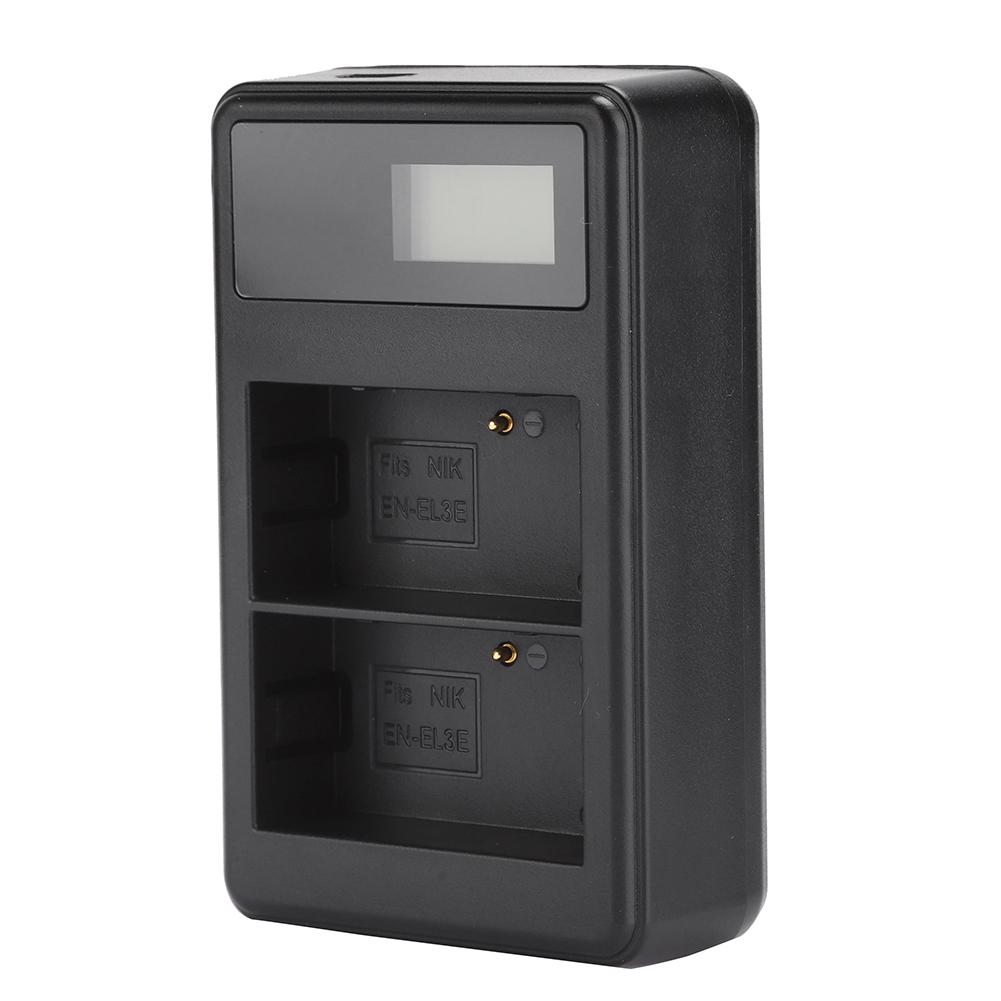 SEIVI EN EL3E Портативное зарядное устройство для аккумуляторов камеры Зарядка ЖК-дисплей Отображение количества электроэнергии Двойной слот для Nikon D90 D80 D300S